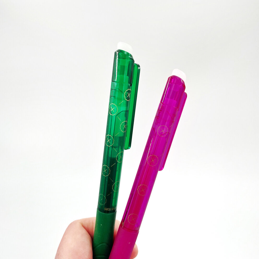Radierbare Stifte – 2er-Set Grün und Pink