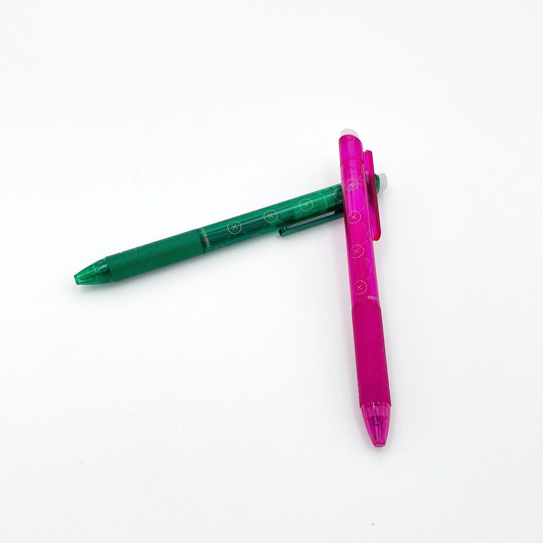 Radierbare Stifte – 2er-Set Grün und Pink