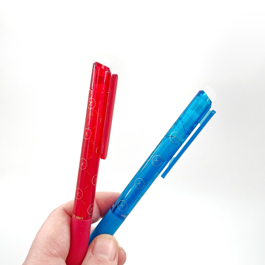 Radierbare Stifte – 2er-Set Rot und Hellblau