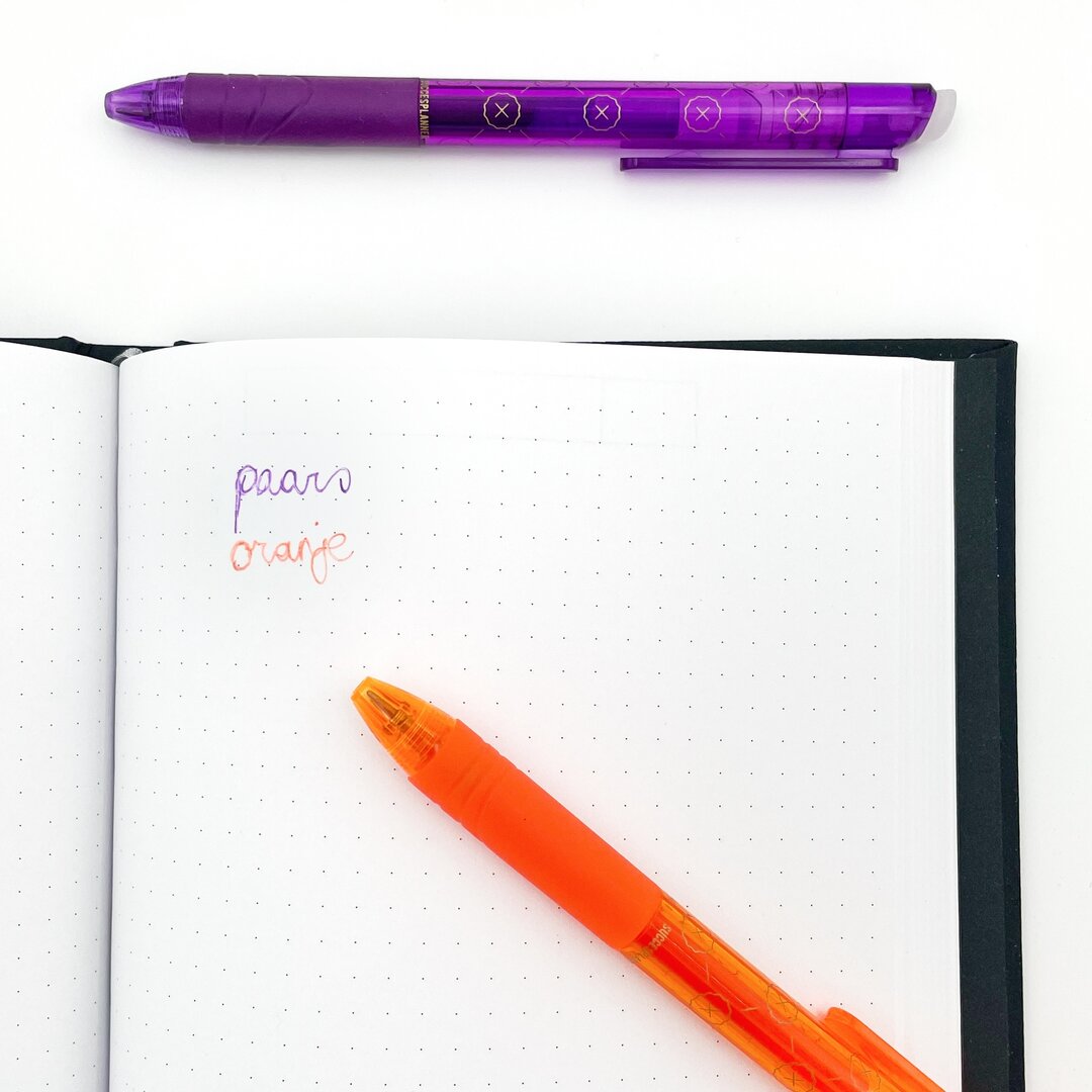 Radierbare Stifte – 2er-Set Orange und Lila