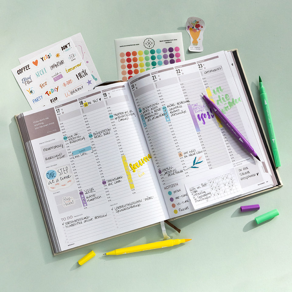 Halbtransparente Dot-Sticker Regenbogen