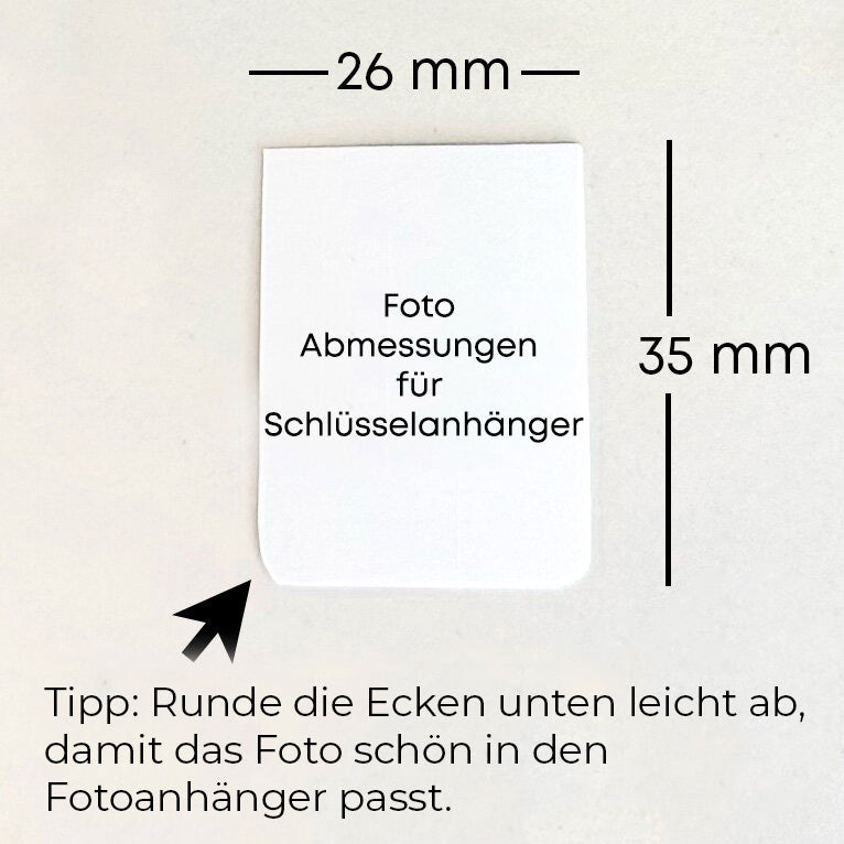 Rosa Schlüsselanhänger mit Monogramm und Fotoanhänger