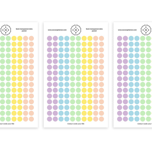 Halbtransparente Dot-Sticker Pastell