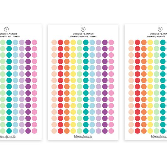 Halbtransparente Dot-Sticker Regenbogen