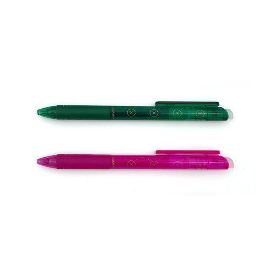 Radierbare Stifte – 2er-Set Grün und Pink