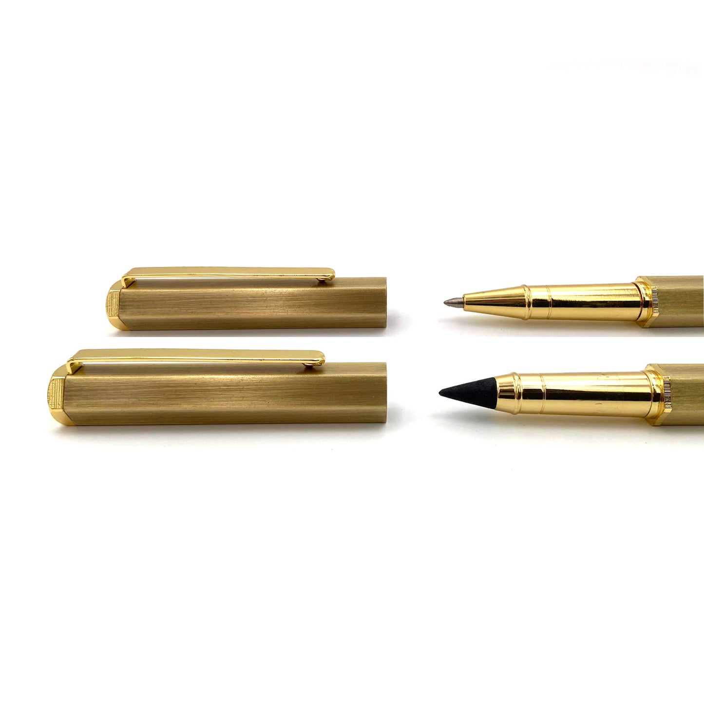SET Tintenroller & Wunder-Bleistift Gebürstetes Gold