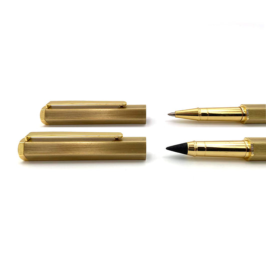 SET Tintenroller & Wunder-Bleistift Gebürstetes Gold