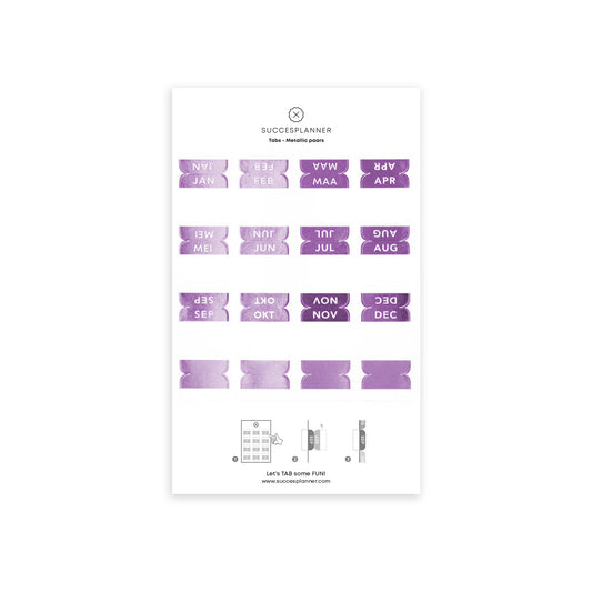 Monats-Tabs Metallic-Violett
