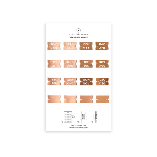 Monats-Tabs Metallic-Rosa