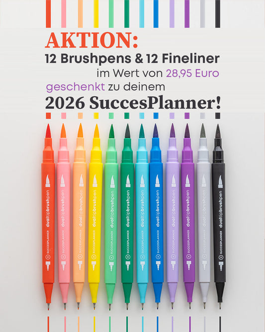 KOSTENLOS 12 Brushpens mit Fineliner