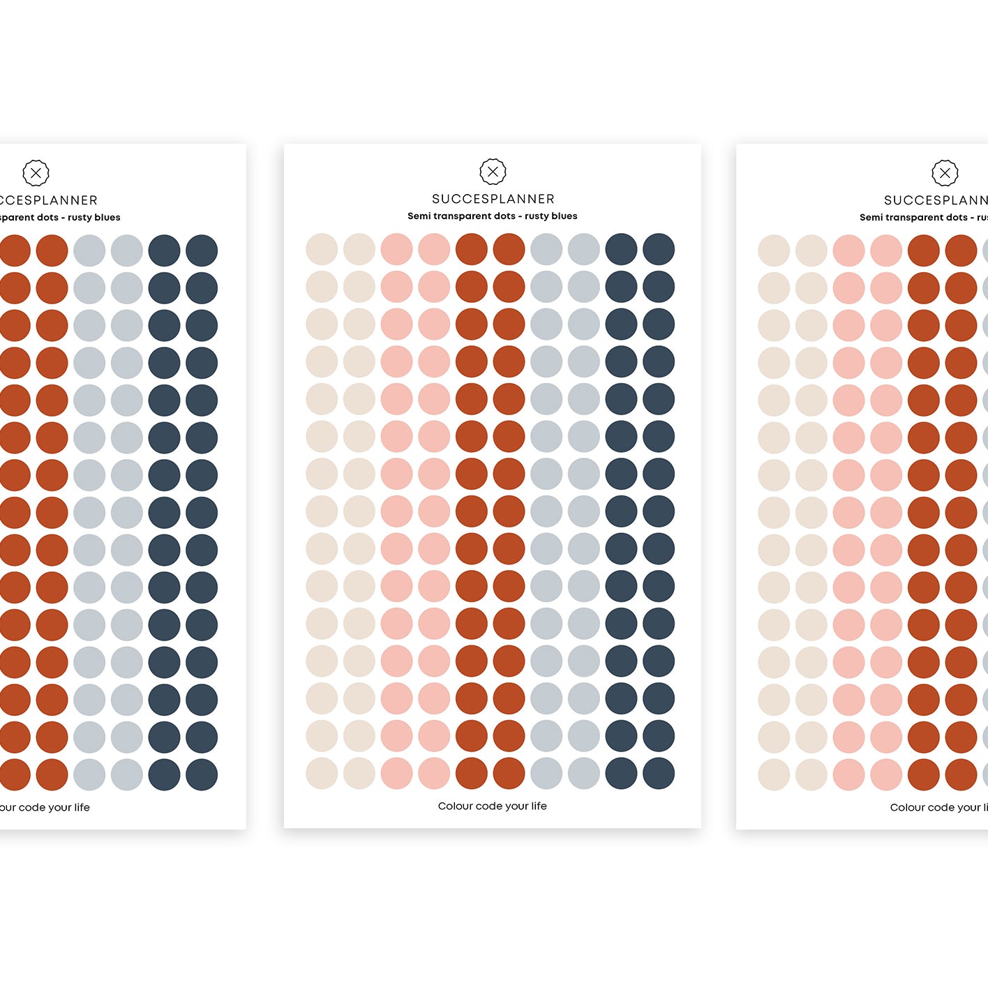 NEU | Halbtransparente Dot-Sticker Rusty blues