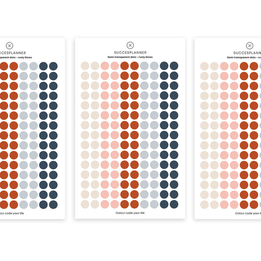 NEU | Halbtransparente Dot-Sticker Rusty blues