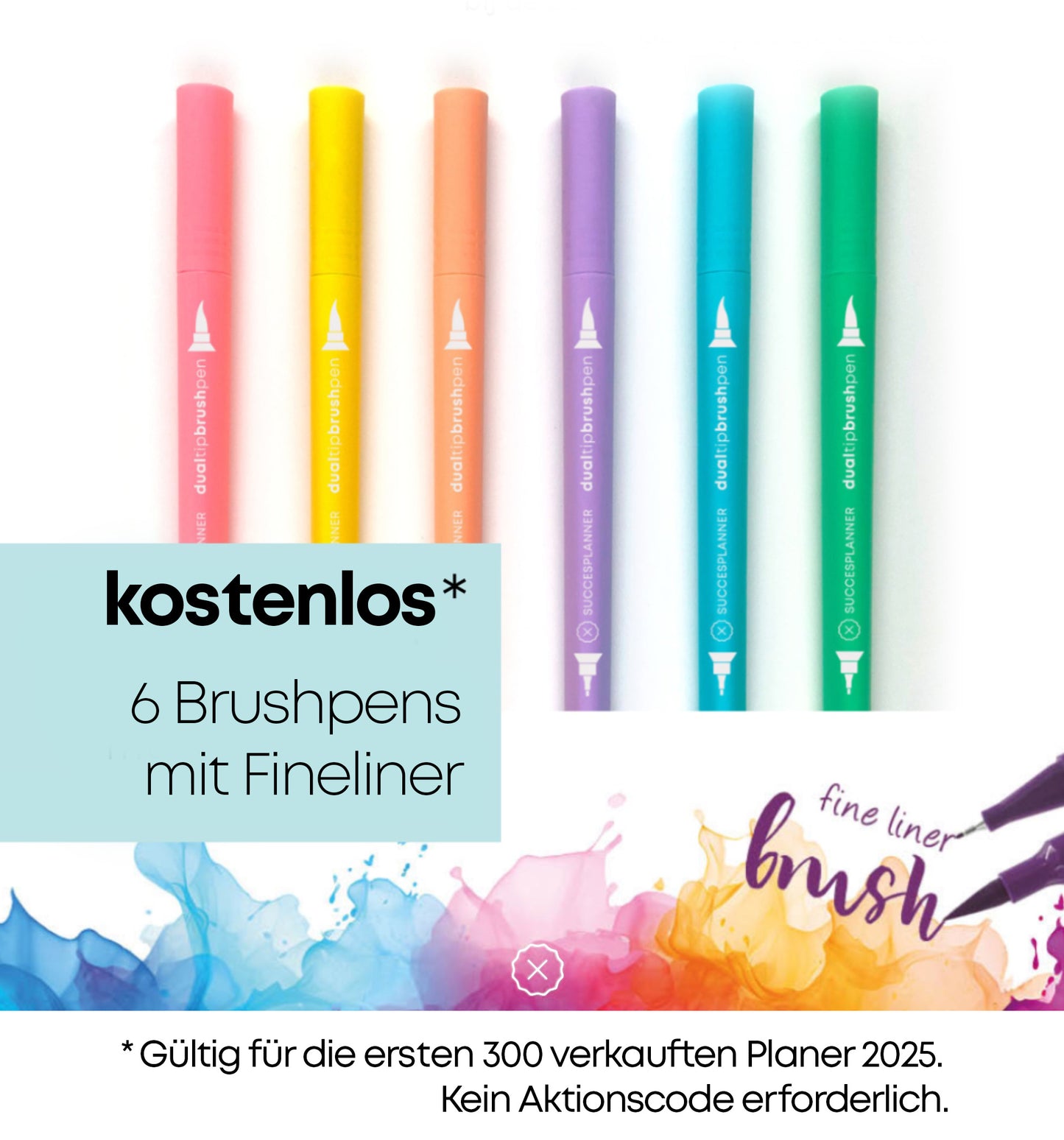 KOSTENLOS 6 Brushpens mit Fineliner